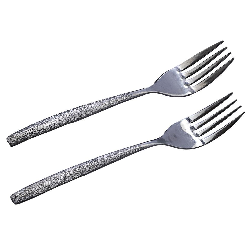 Vintage MCM 70s United Airlines First Class SS Dessert Forks - 2x Included
